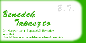 benedek tapaszto business card